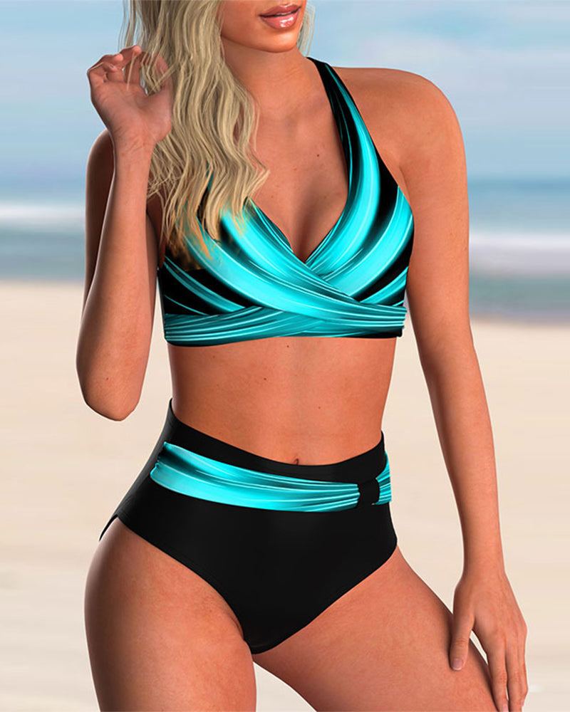 Alma™ | Printed Halter Neck Bikini Set