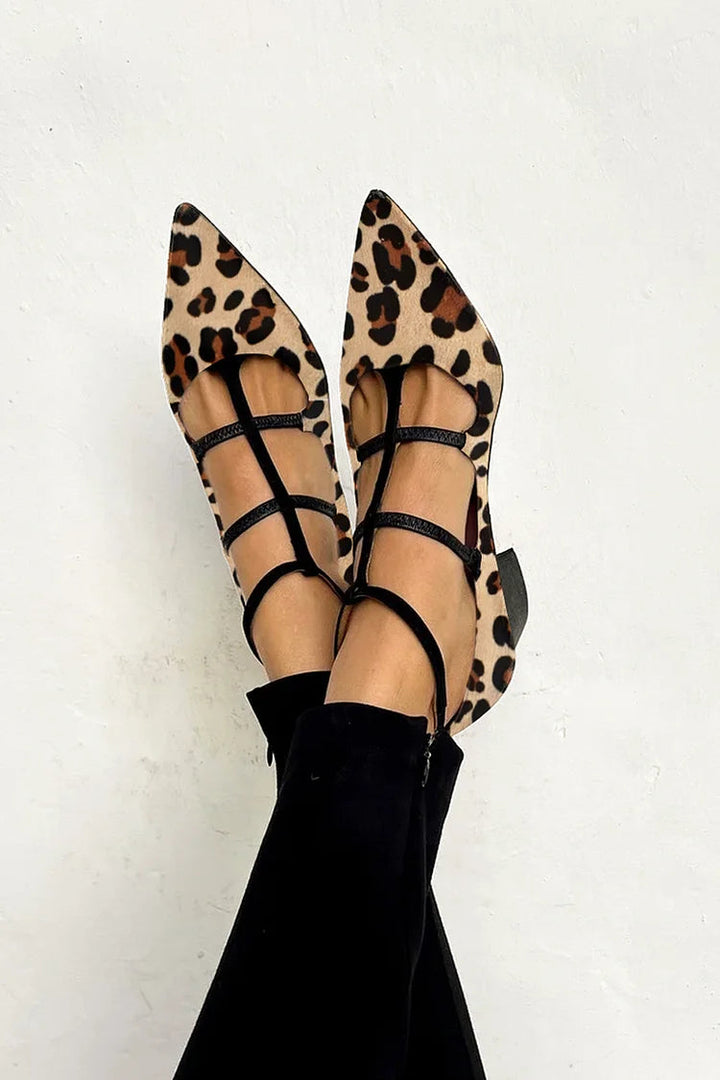 Madison™ – Leopard Strap Ballet Heels
