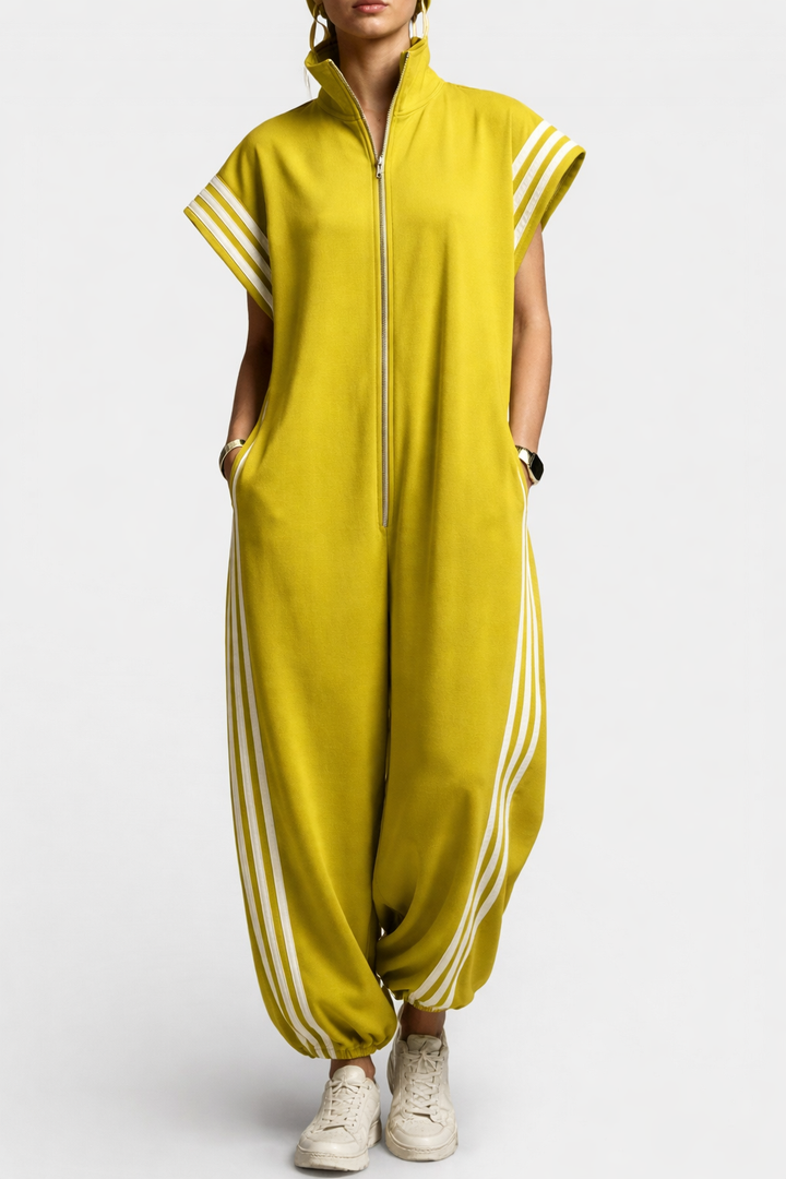 Valentina™ – Sporty Chic Zip Jumpsuit
