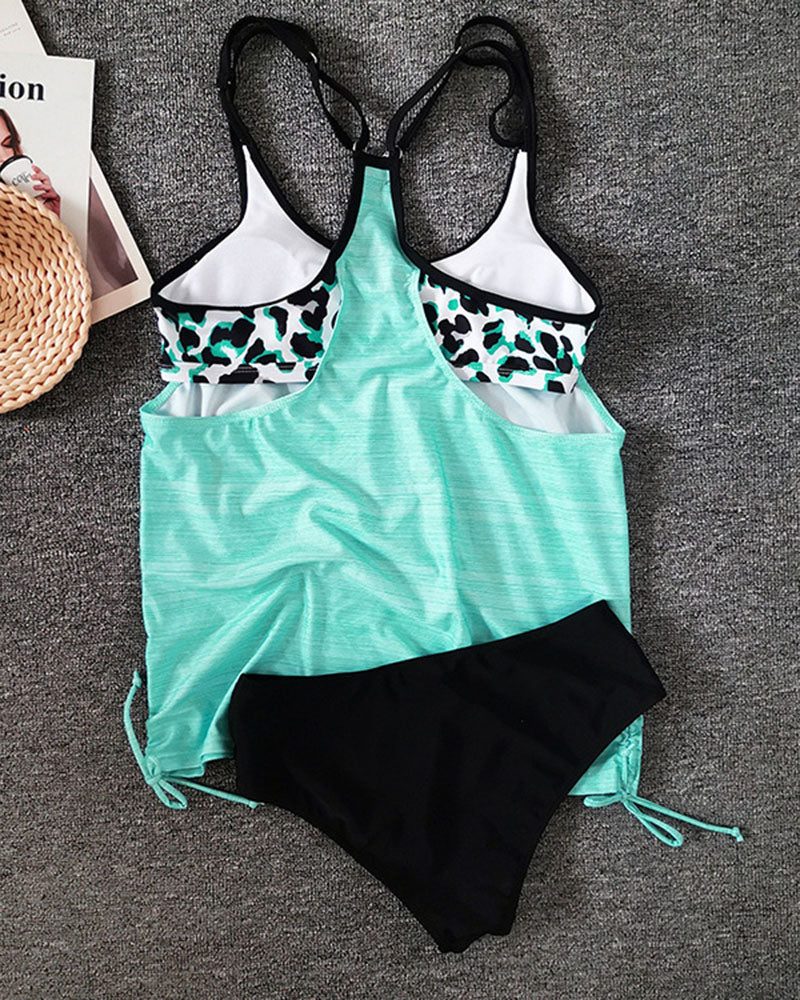 Julia™ | Leopard Print Solid Tankini
