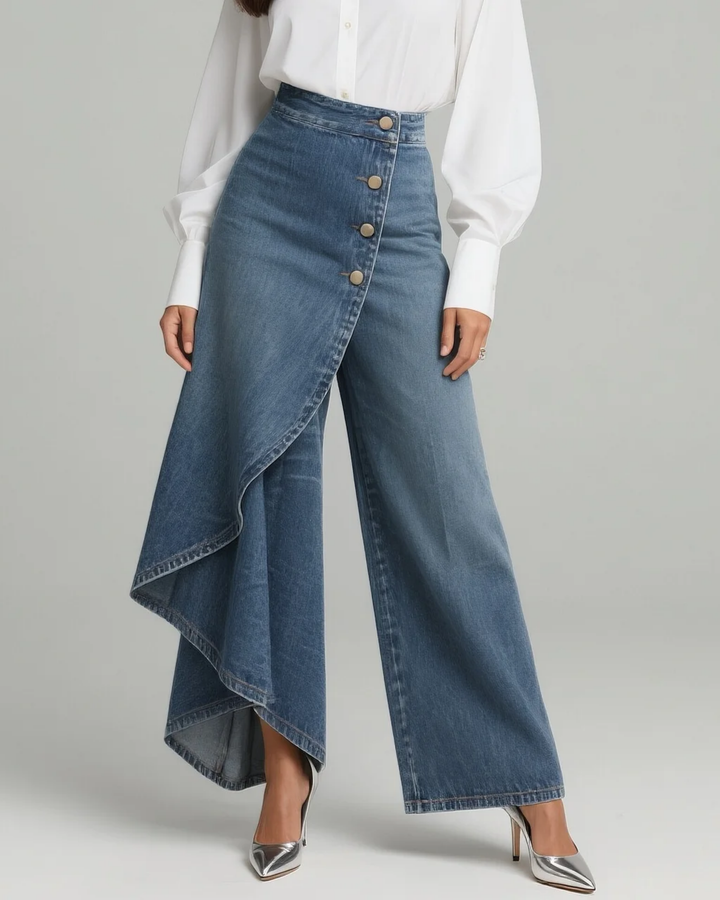 Audrey™ | Denim Pants with Tie-Waist