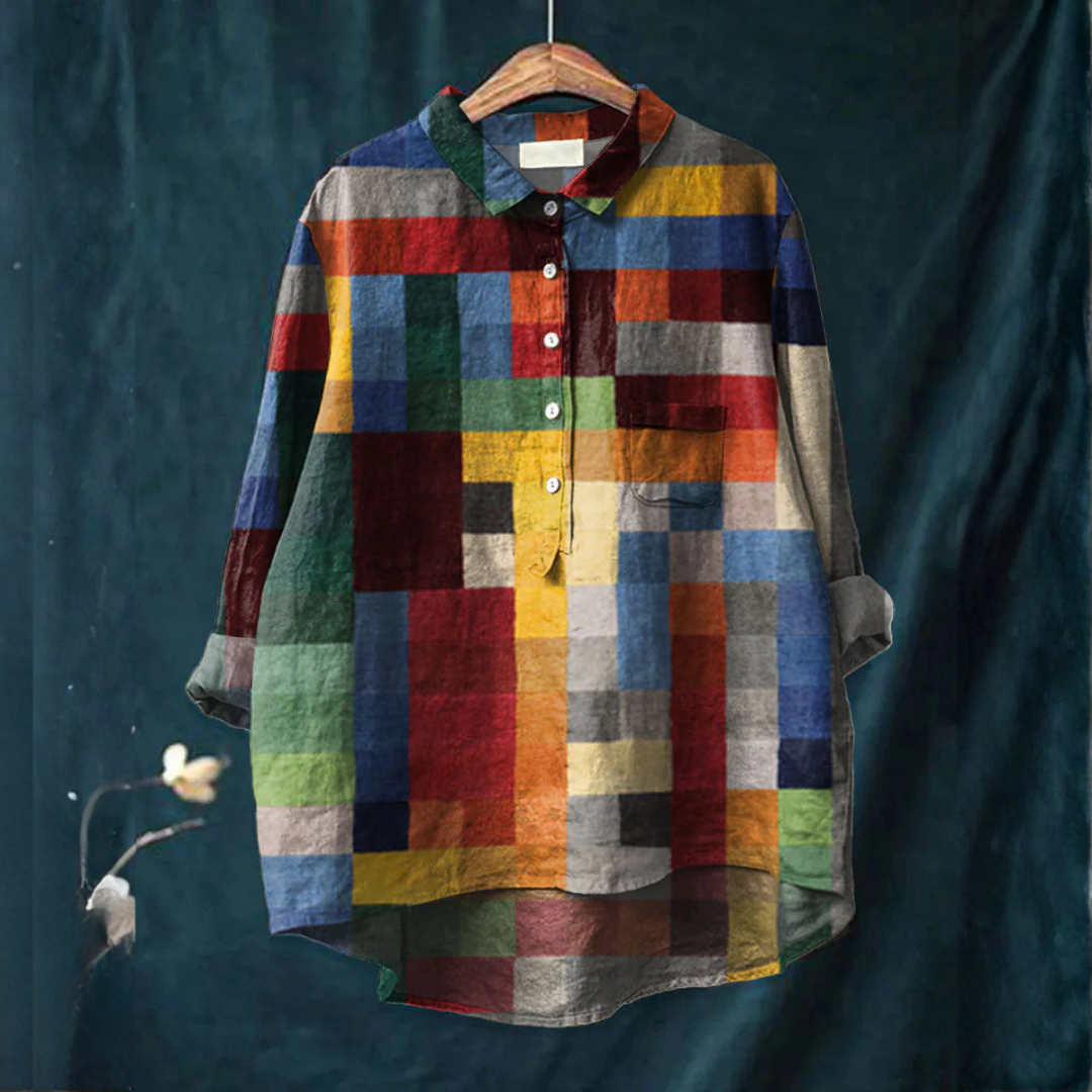 Mirella – Printed Linen Blouse