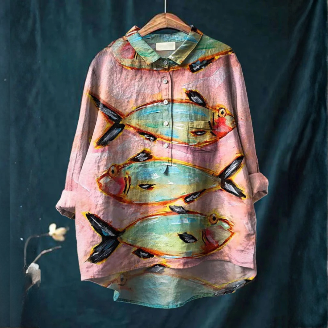 Emanuela – Patterned Linen Shirt