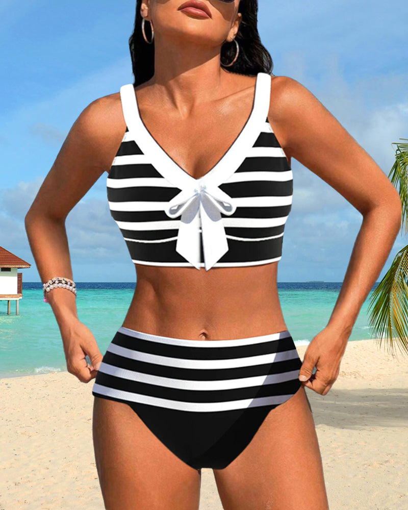 Martina™ | Striped High-Waisted Bikini