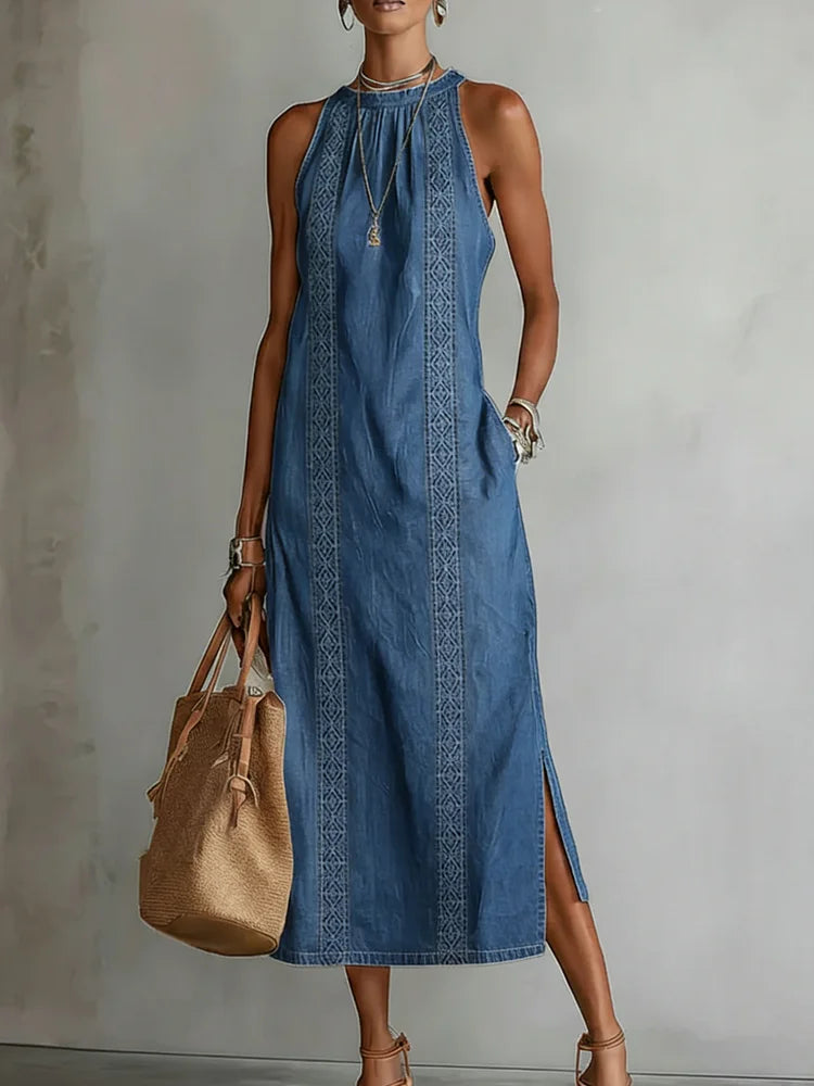 Julia™ | Vintage-Inspired Lace Denim Dress