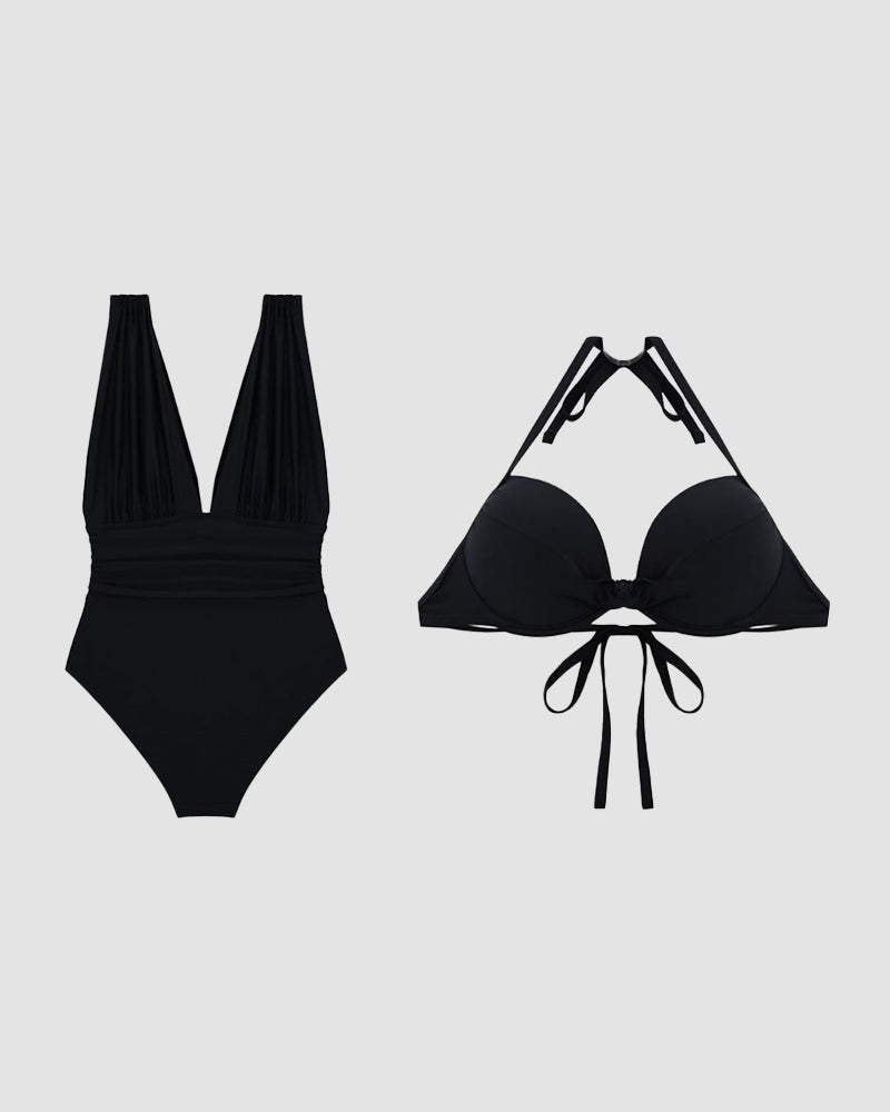Francisca™ | Elegant Deep V-Neck Shaping Swimsuit