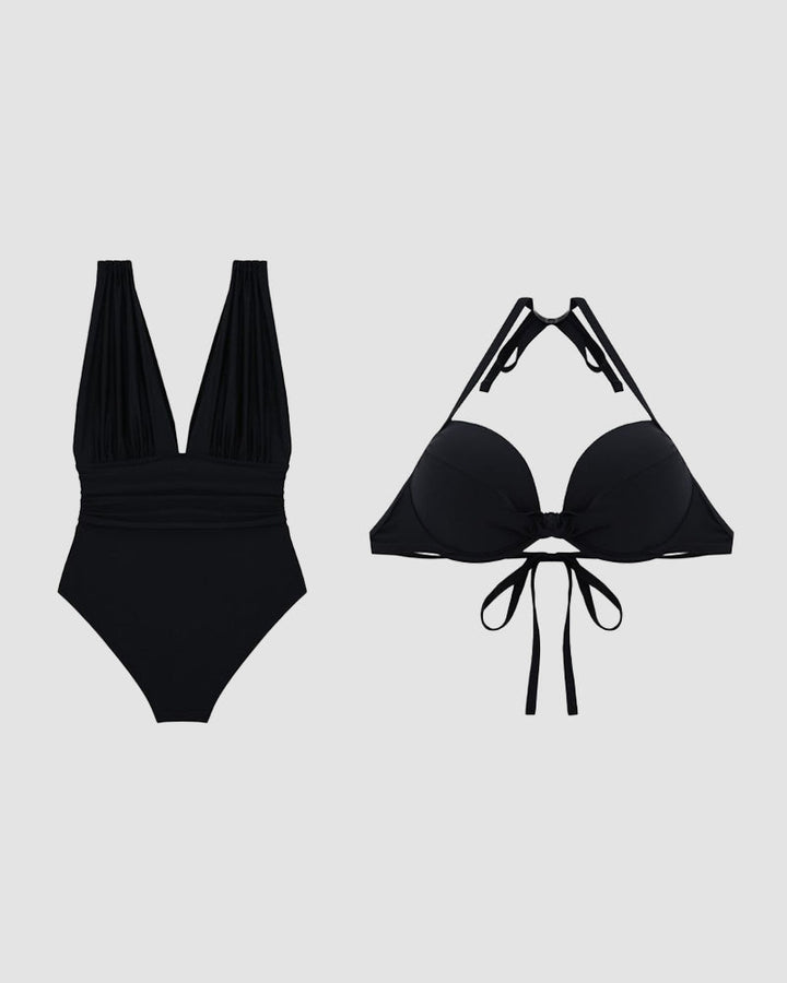 Francisca™ | Elegant Deep V-Neck Shaping Swimsuit