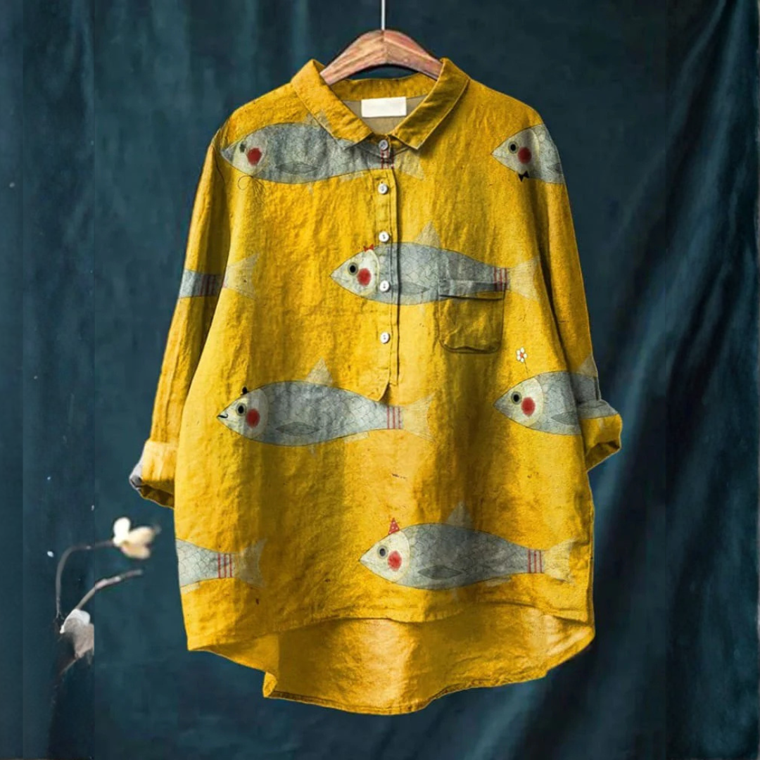Caterina – Patterned Linen Shirt