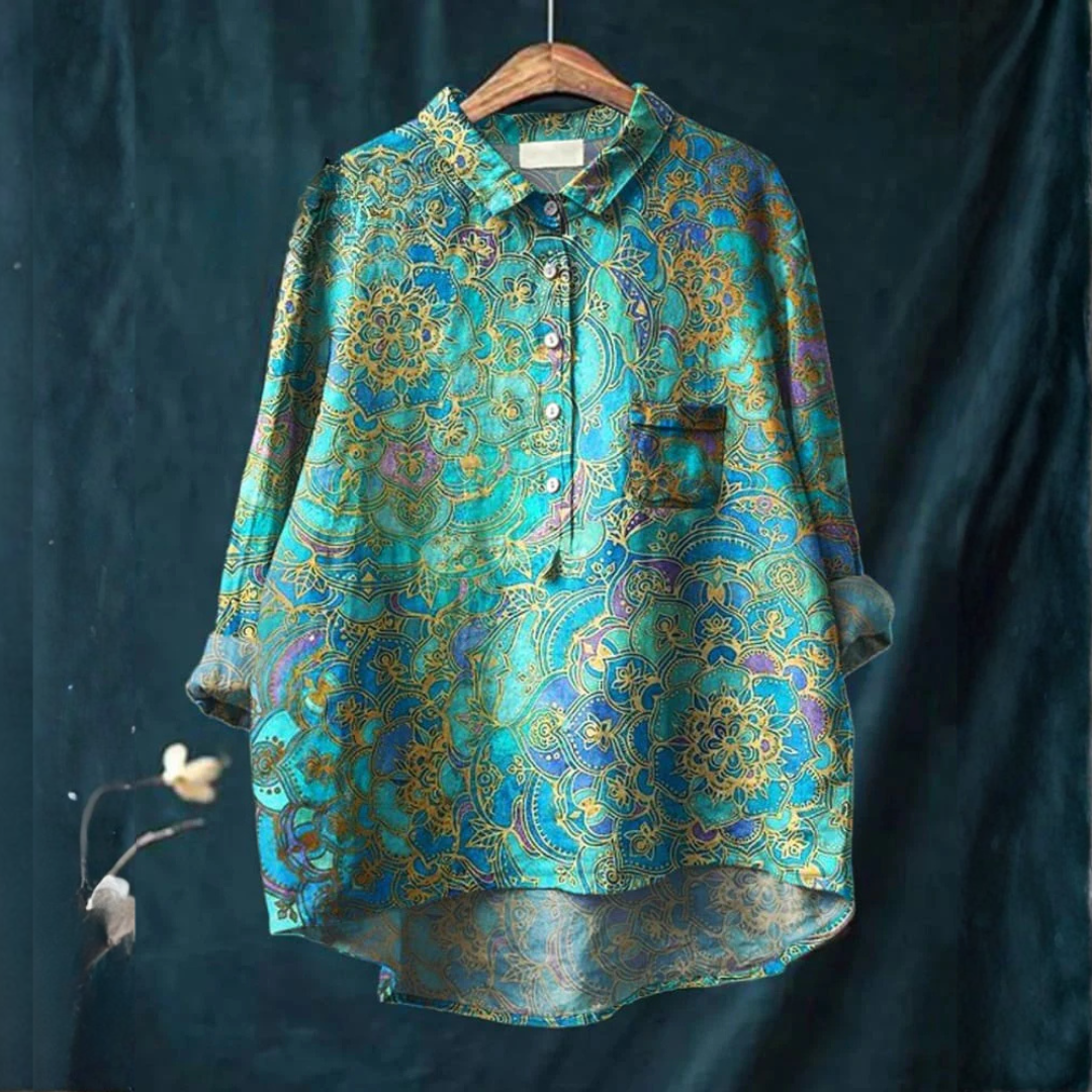Simona – Printed Linen Shirt