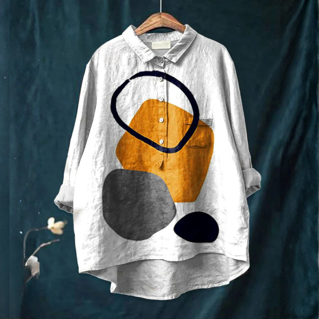 Serena – Patterned Linen Shirt
