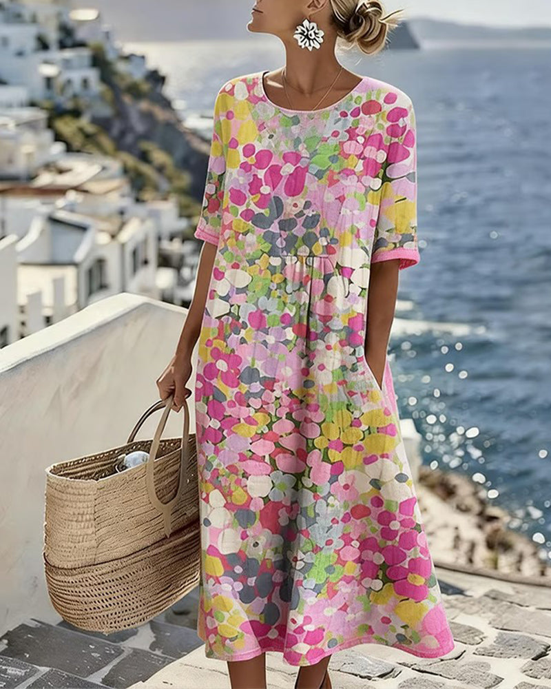 Elara™ – Effortless Printed Summer Dress