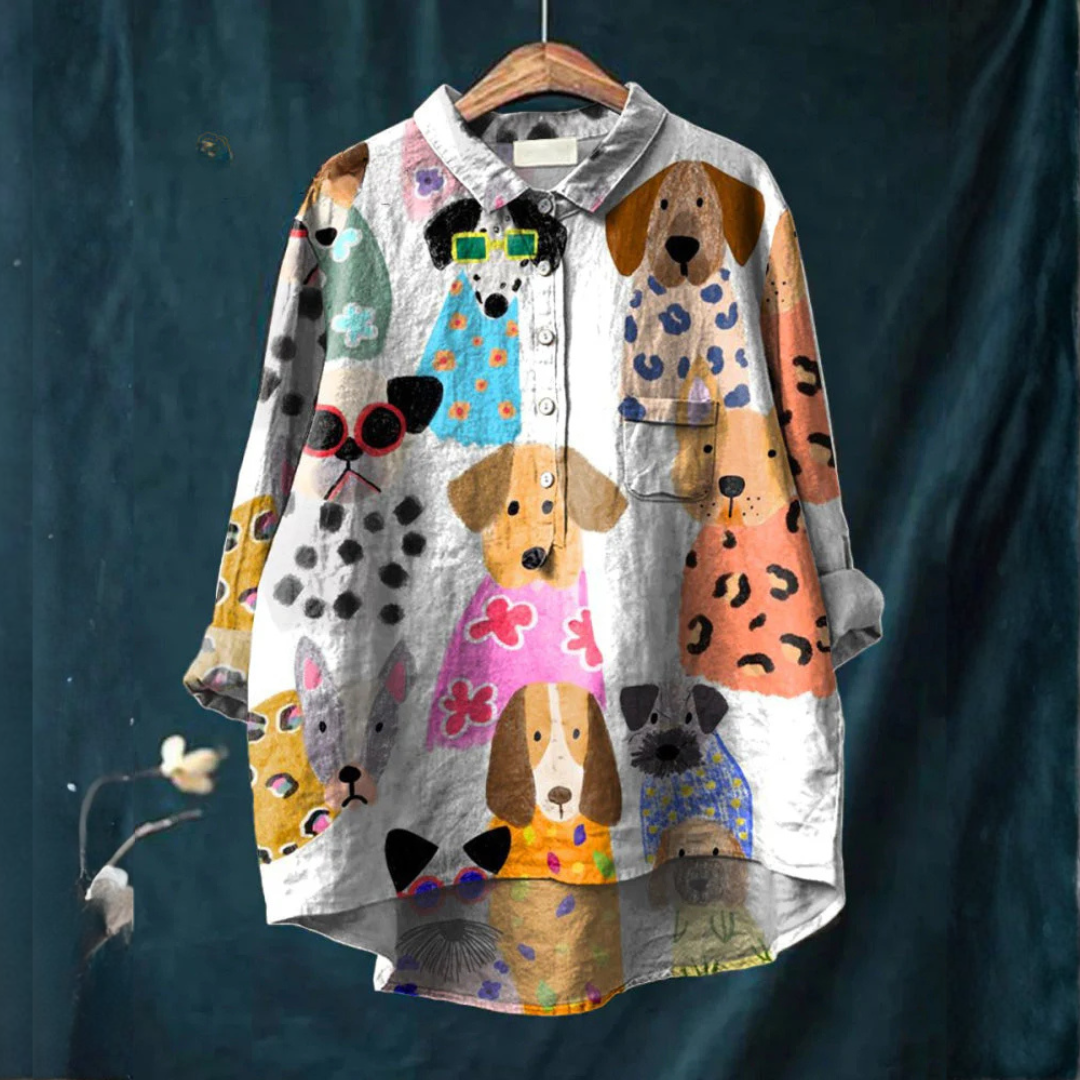 Teresa – Patterned Linen Shirt