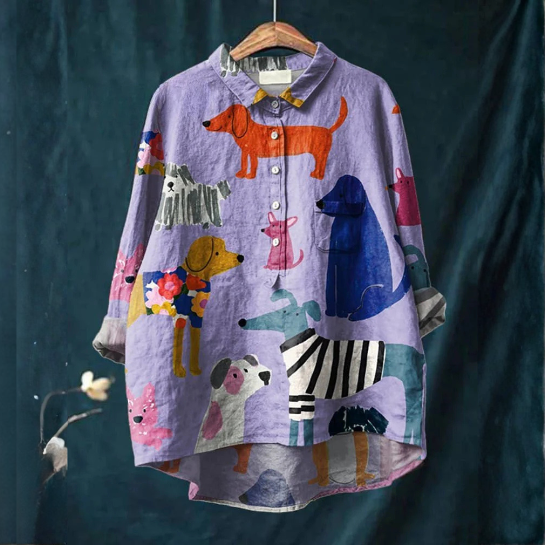 Geneva – Linen Shirt with Print Design