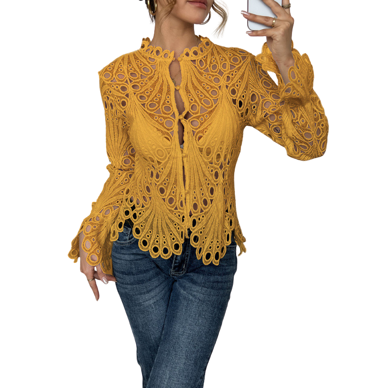 SARAH™ – Modern Blouse with Cut-Out Design
