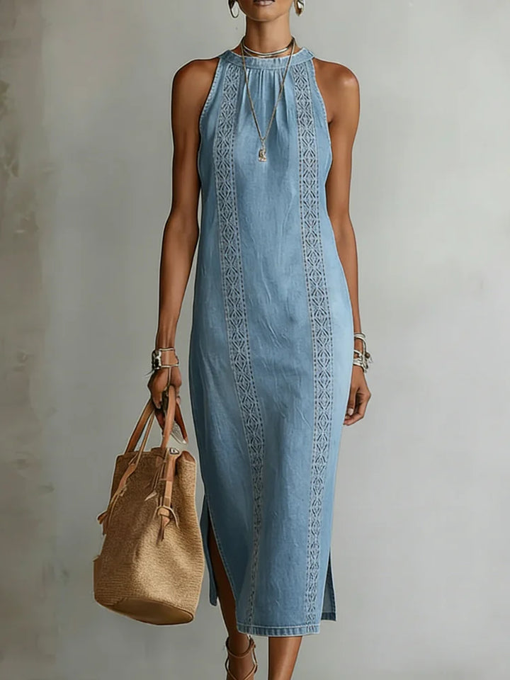 Julia™ | Vintage-Inspired Lace Denim Dress