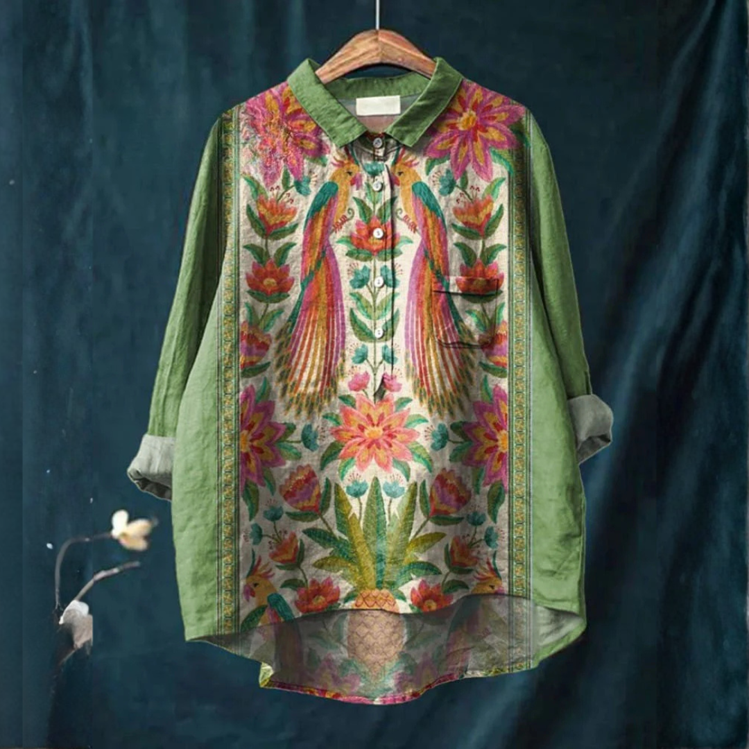 Rachele – Patterned Linen Shirt