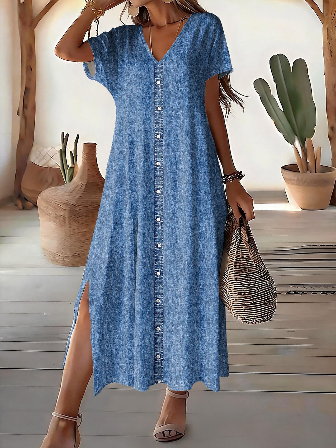 Hélène™ | Vintage-Inspired Denim Dress