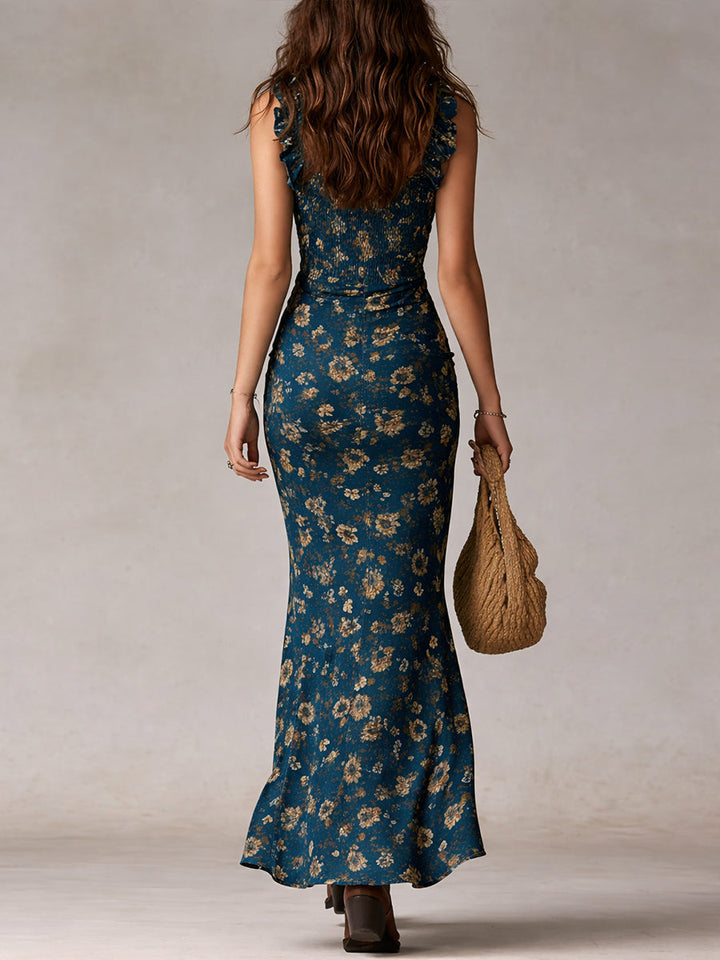 Calista™ – Boho Ruffle Slit Maxi Dress
