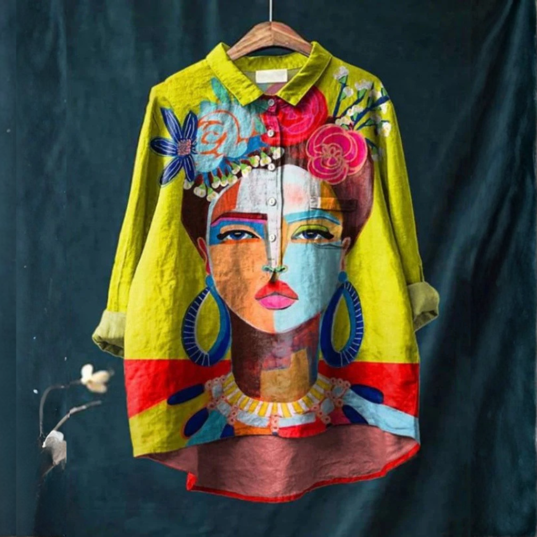 Margherita – Linen Shirt with Pattern