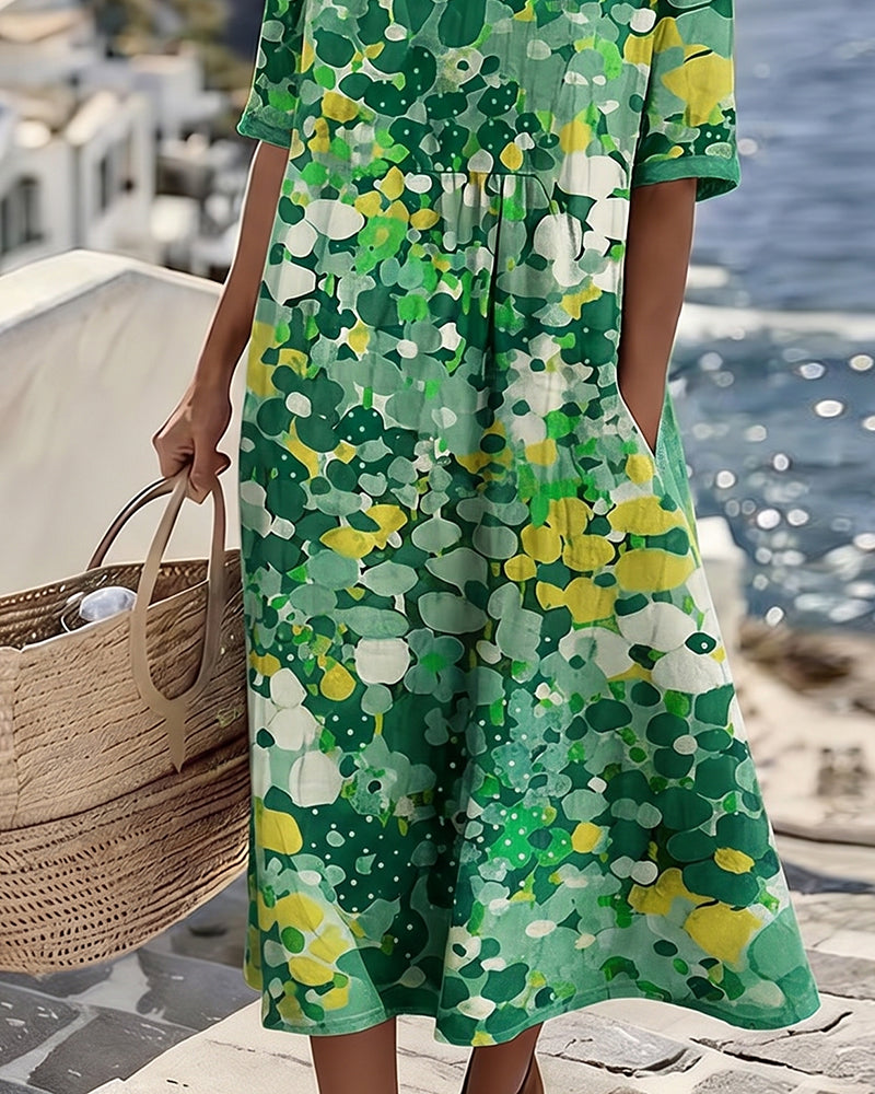 Elara™ – Effortless Printed Summer Dress