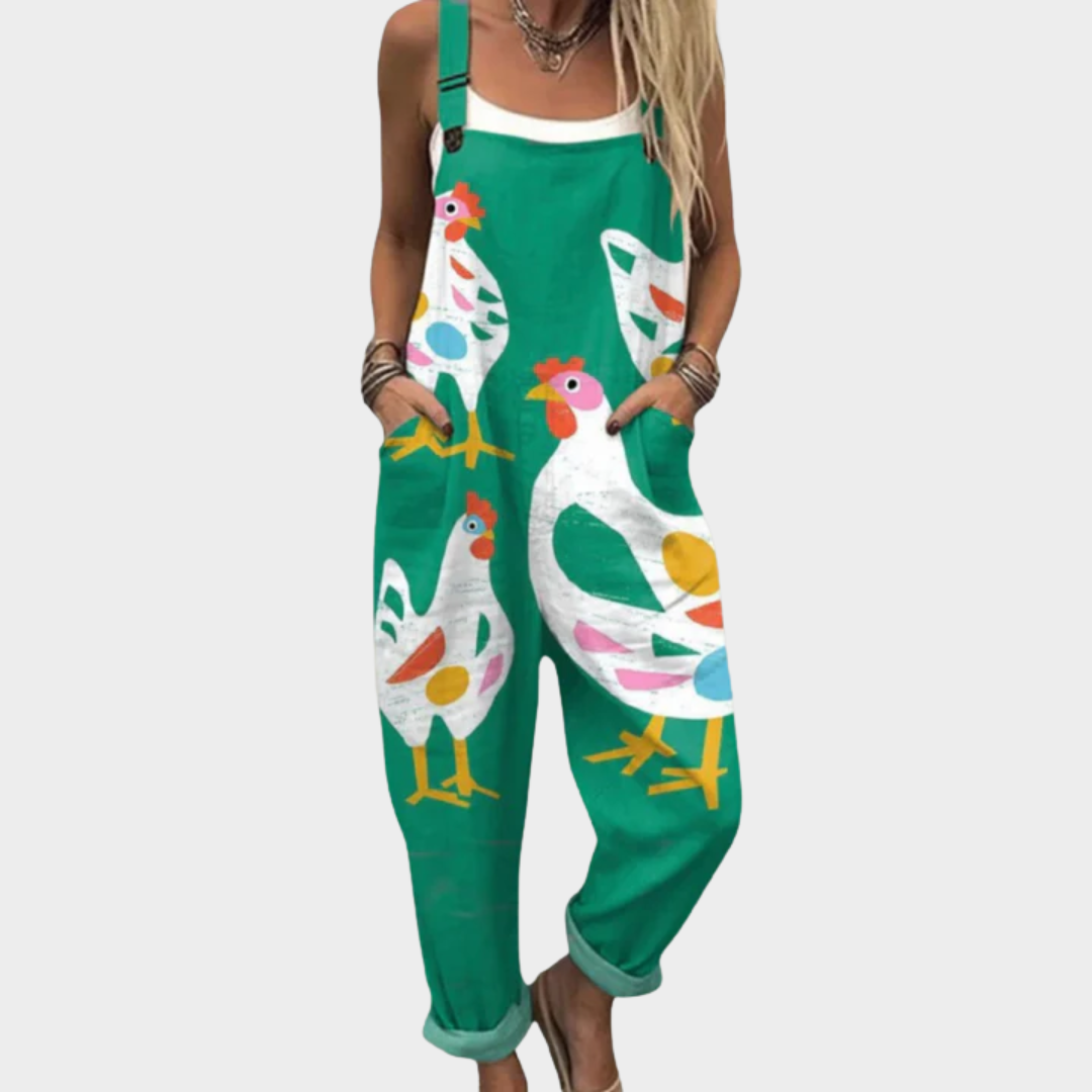 Cozy Patterned Overalls