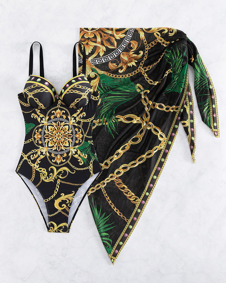 Valeria™ | Push-Up One-Piece Swimsuit with Coordinating Beach Skirt