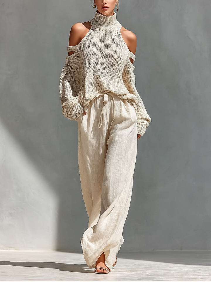 Elmira™ – Knit & Linen Two-Piece Set