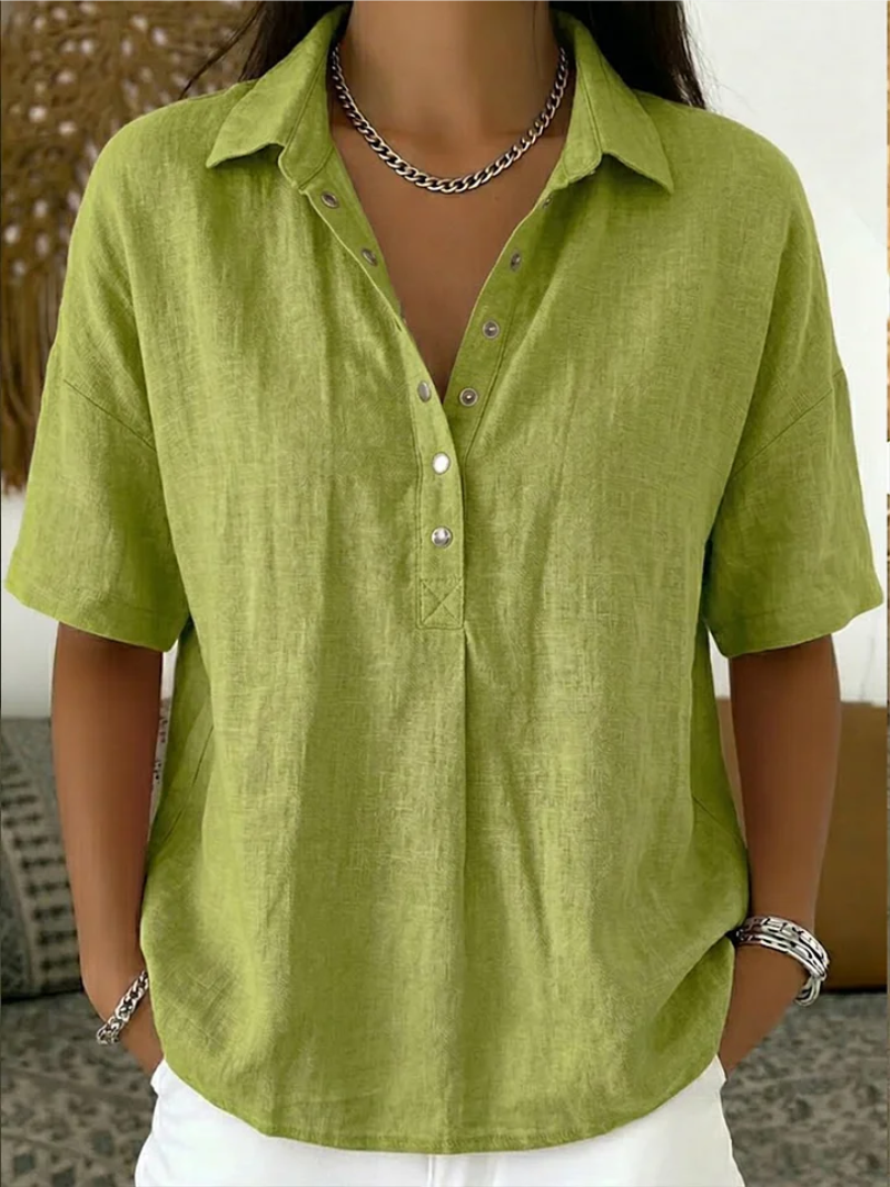 Tessa™ – Airy Button Collar Blouse