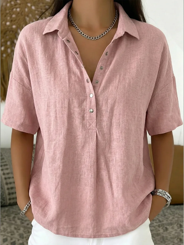 Tessa™ – Airy Button Collar Blouse