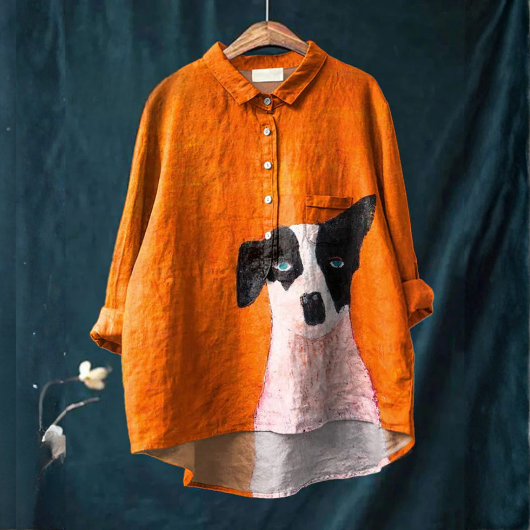 Alessia – Printed Linen Shirt