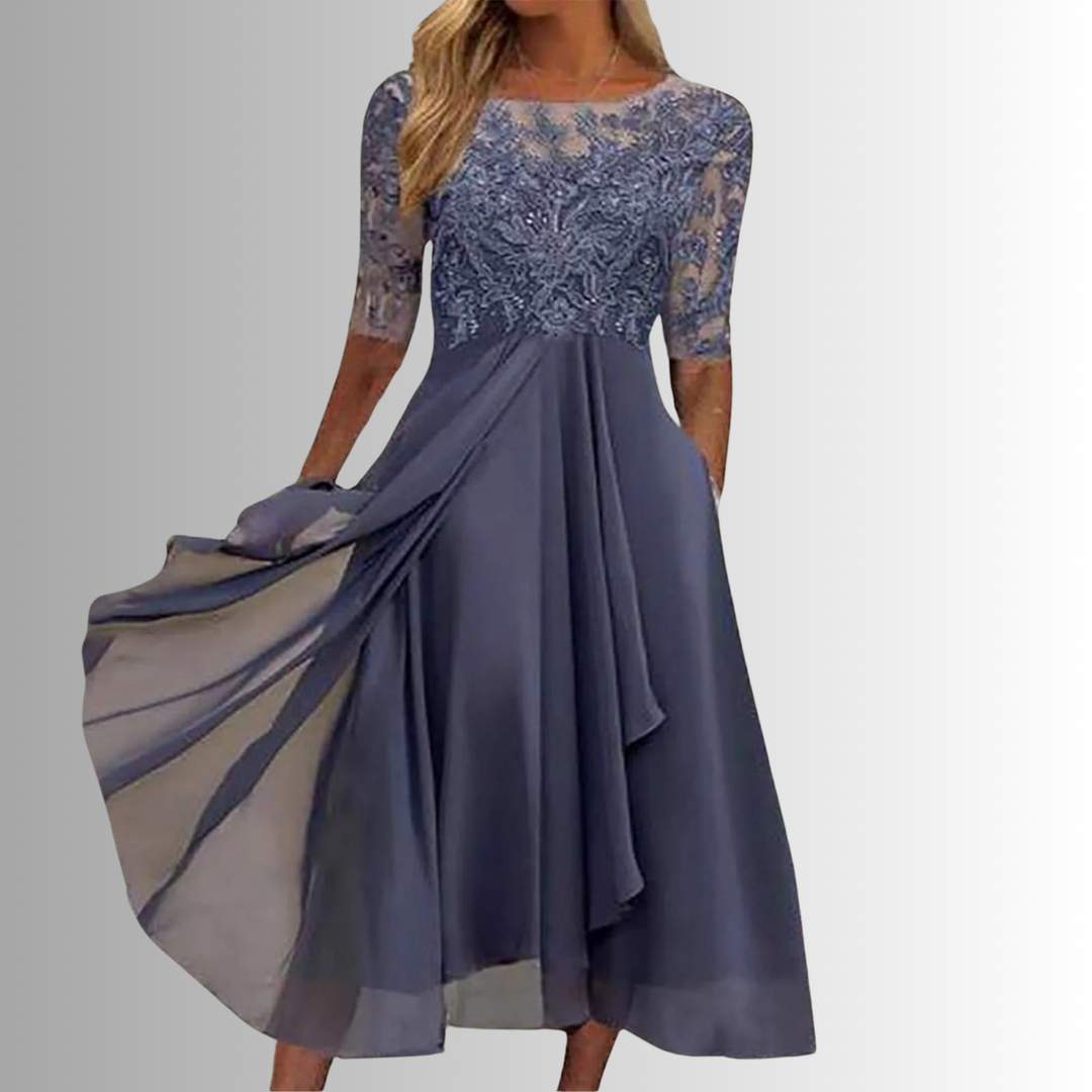 Evelyn™ – Elegant Lace Midi Dress
