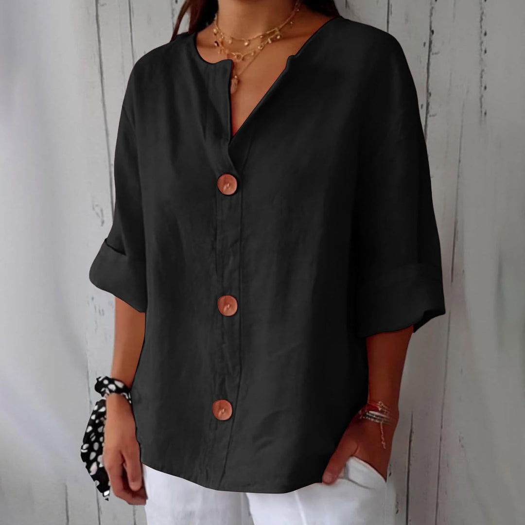 Liora™ – Relaxed Linen Comfort Blouse