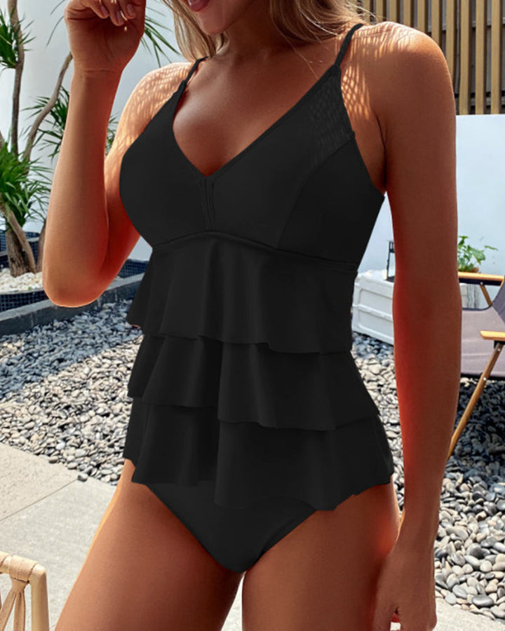 Teresa™ | Chic Ruffled Solid Swimsuit