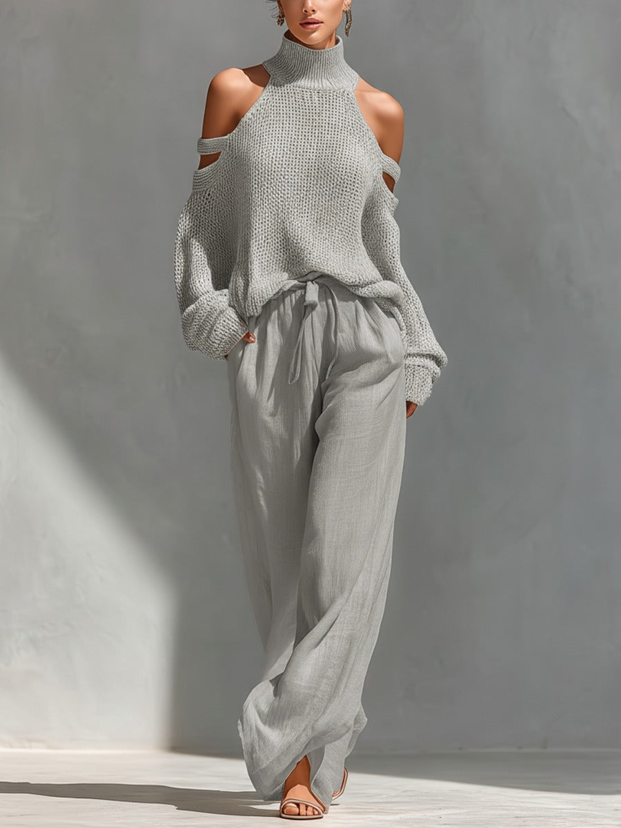 Elmira™ – Knit & Linen Two-Piece Set