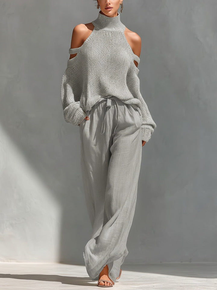 Elmira™ – Knit & Linen Two-Piece Set