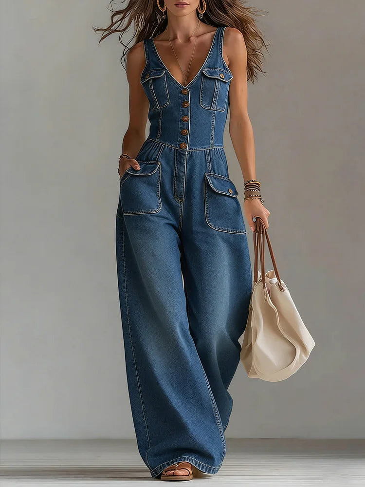 Sophie™ | Relaxed Fit Denim Jumpsuit