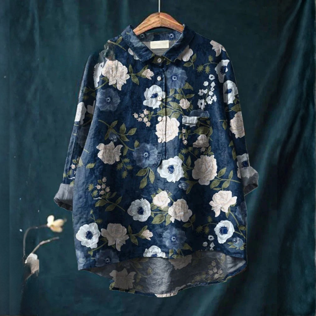 Martina – Patterned Linen Shirt