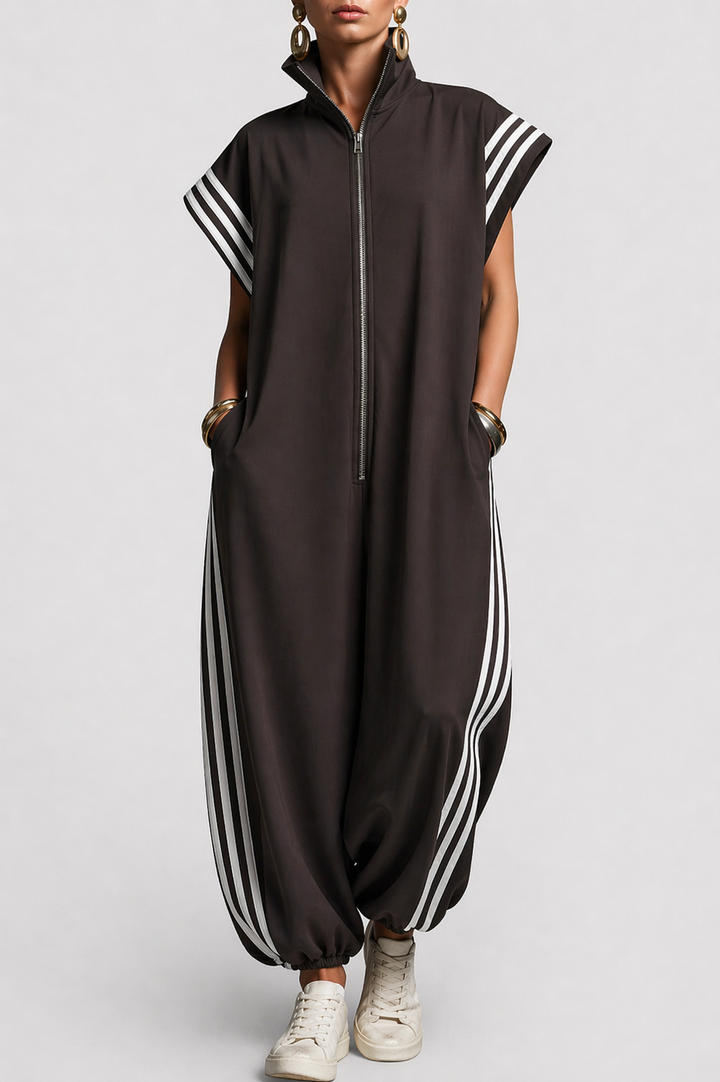 Valentina™ – Sporty Chic Zip Jumpsuit