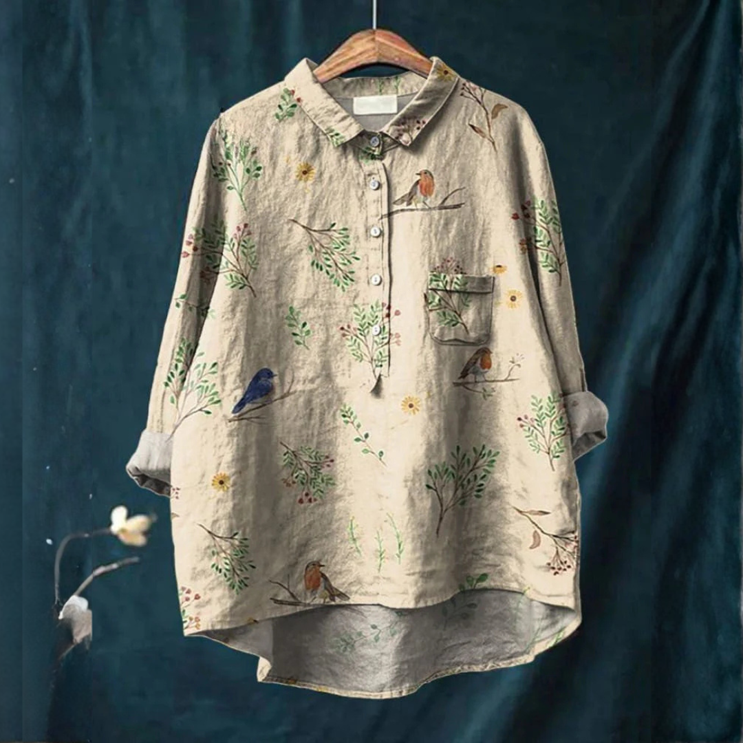 Arianna – Patterned Linen Shirt