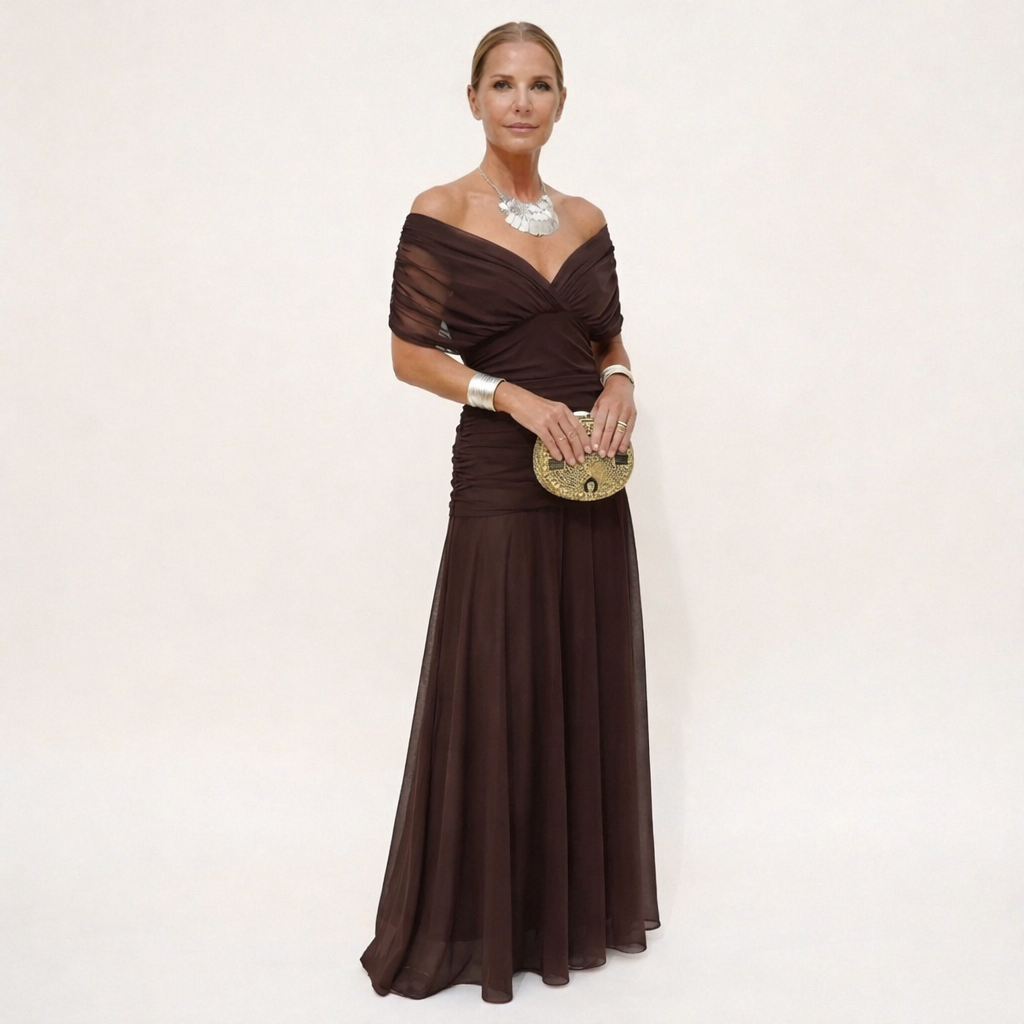 Iselina™ – Elegant Draped Maxi Dress