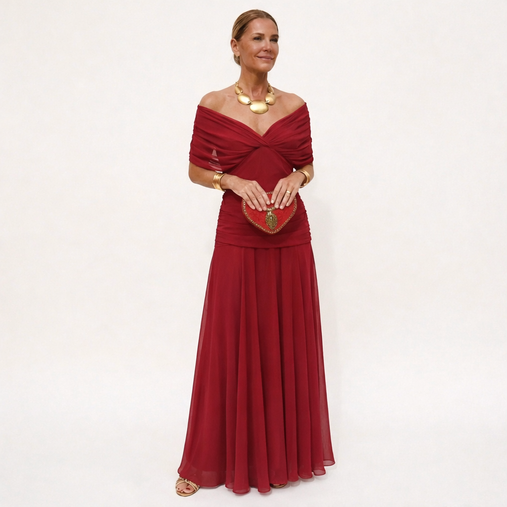 Iselina™ – Elegant Draped Maxi Dress