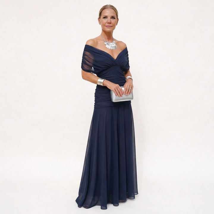Iselina™ – Elegant Draped Maxi Dress
