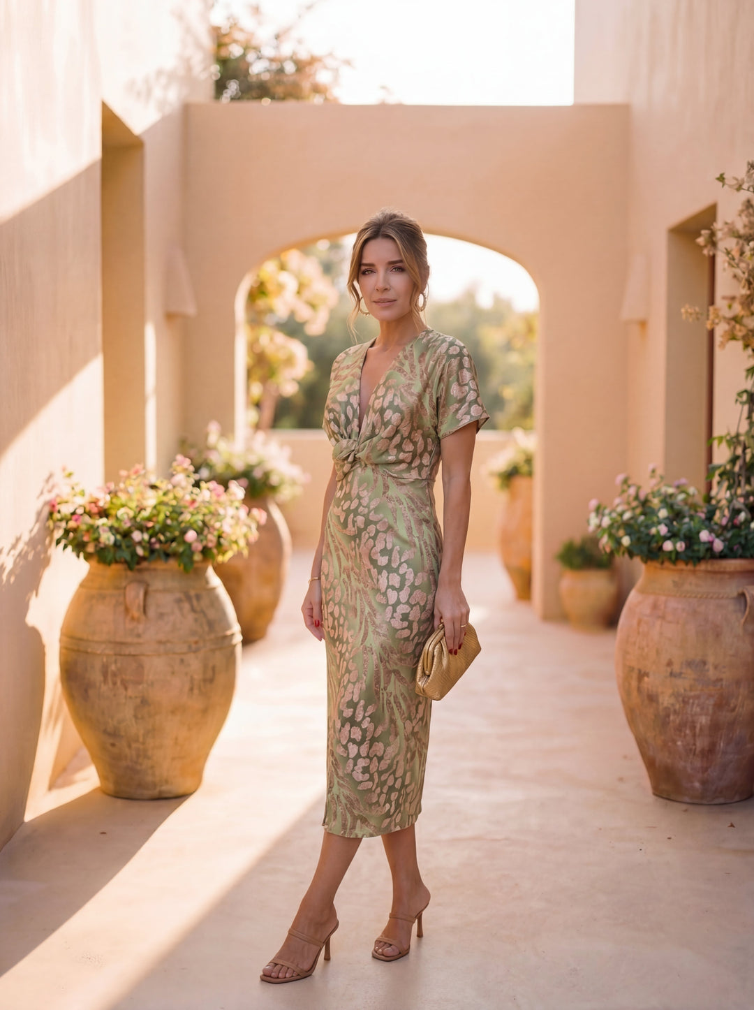 Calandra™ – Flattering Twist Midi Dress