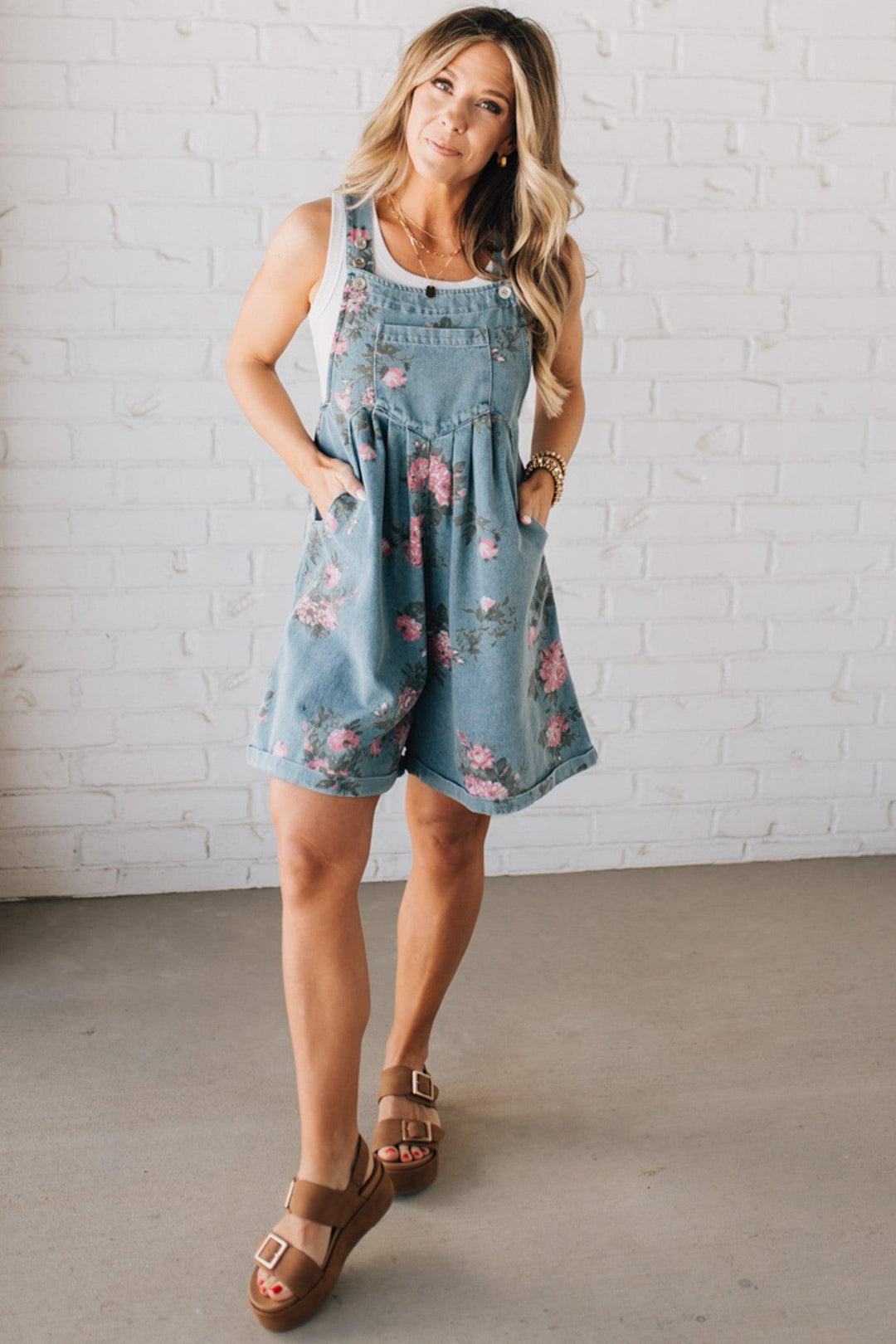 Lucinda™ – Floral Denim Shortalls