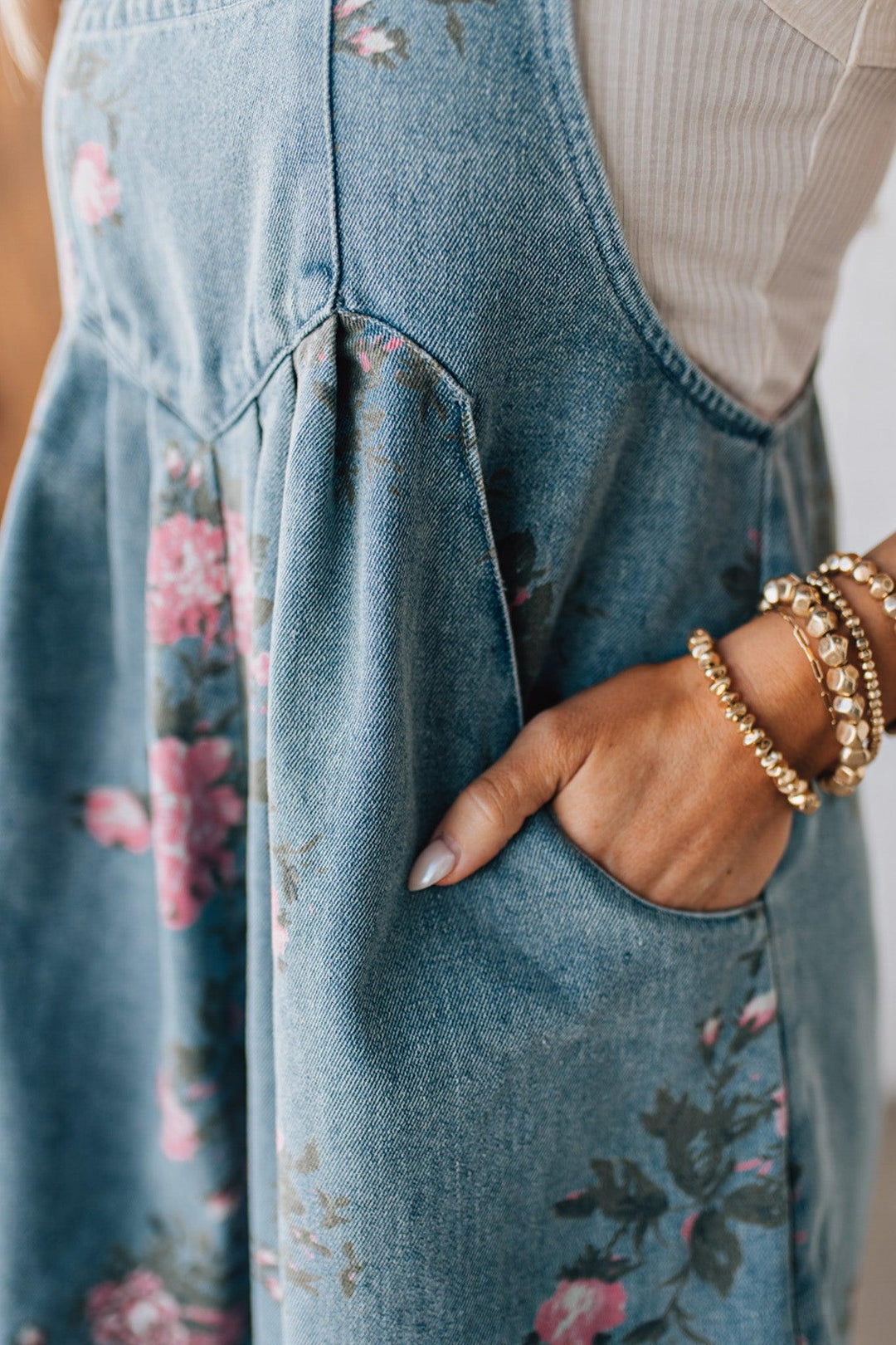 Lucinda™ – Floral Denim Shortalls