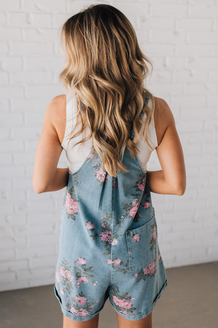 Lucinda™ – Floral Denim Shortalls