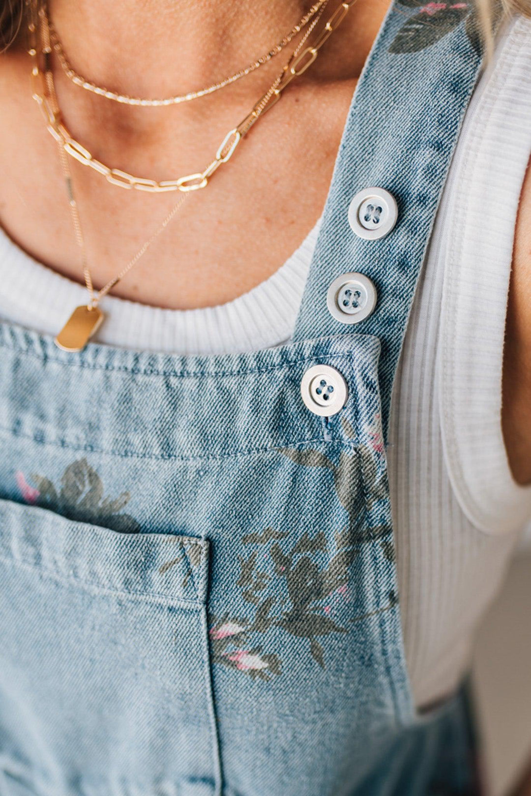 Lucinda™ – Floral Denim Shortalls