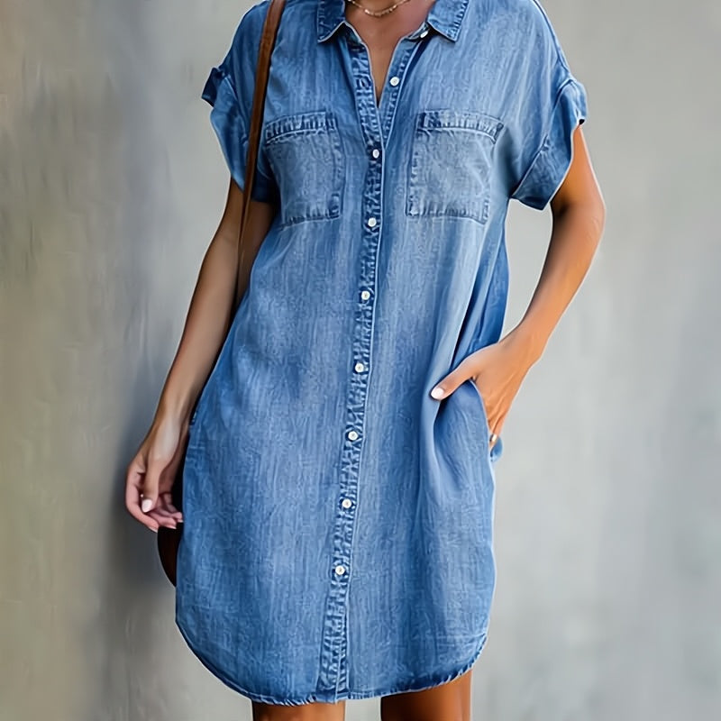 Helen™ | Classic Button-Up Shirt Dress