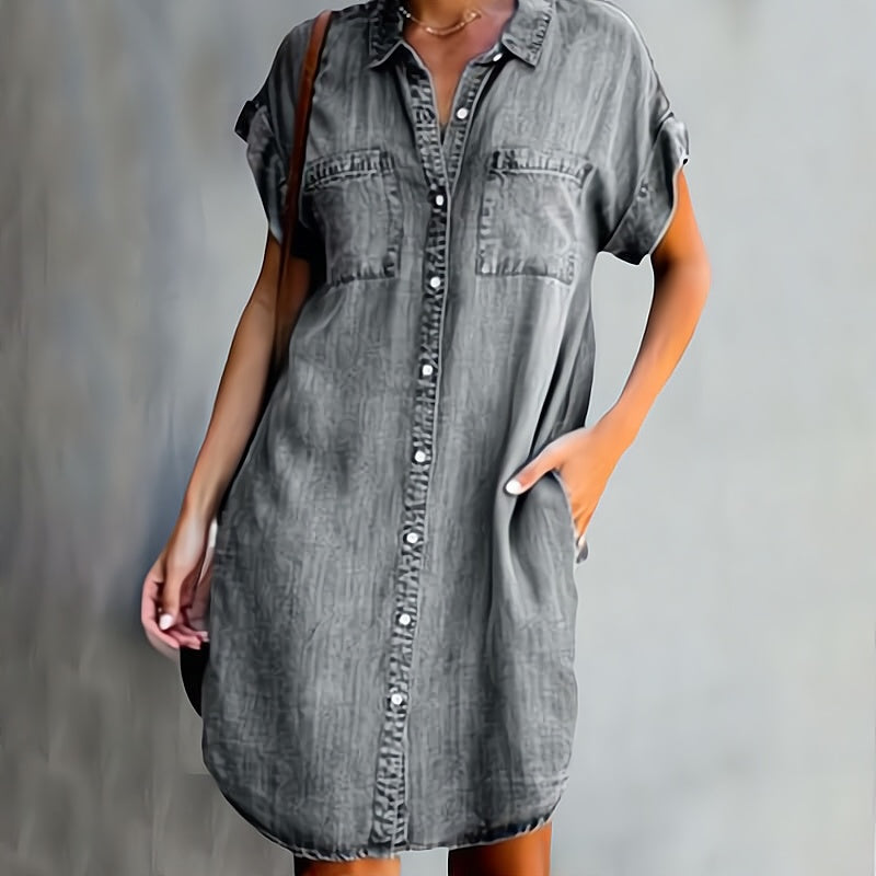 Helen™ | Classic Button-Up Shirt Dress