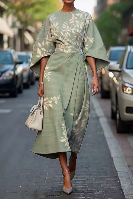 Maribelle™ – Elegant Floral Midi Dress